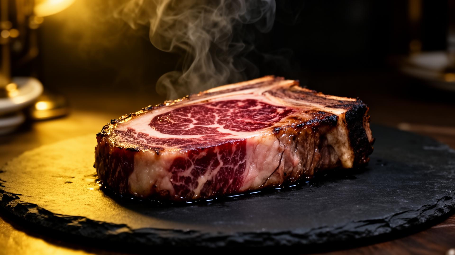 Premium marbled steak at ZIYAFET
